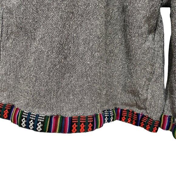 Nepal Womens Cotton Shorts Boho Festival Ethnic Trim Gray Summer Handmade L - Picture 8 of 10